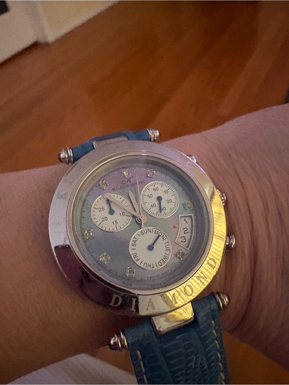 Klaus-Kobec of London Watch. Beautiful blue leather band , like new. - Picture 2 of 8